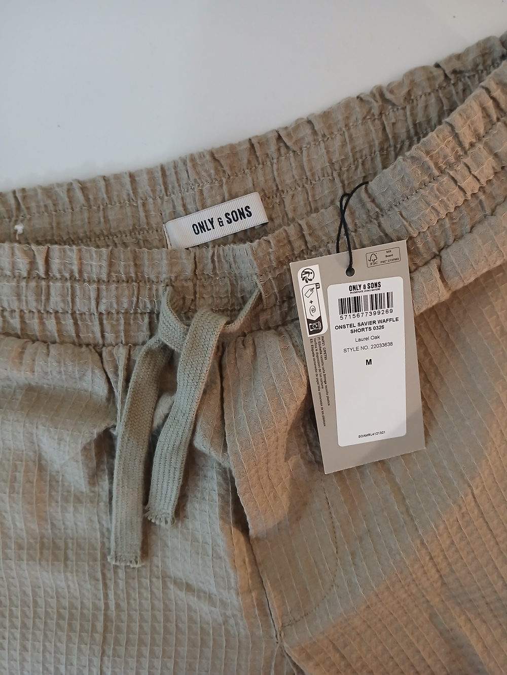 ONLY & SONS Onstel Savier Waffle Shorts NWT
